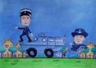 Caricatures gendarme et gendarmette